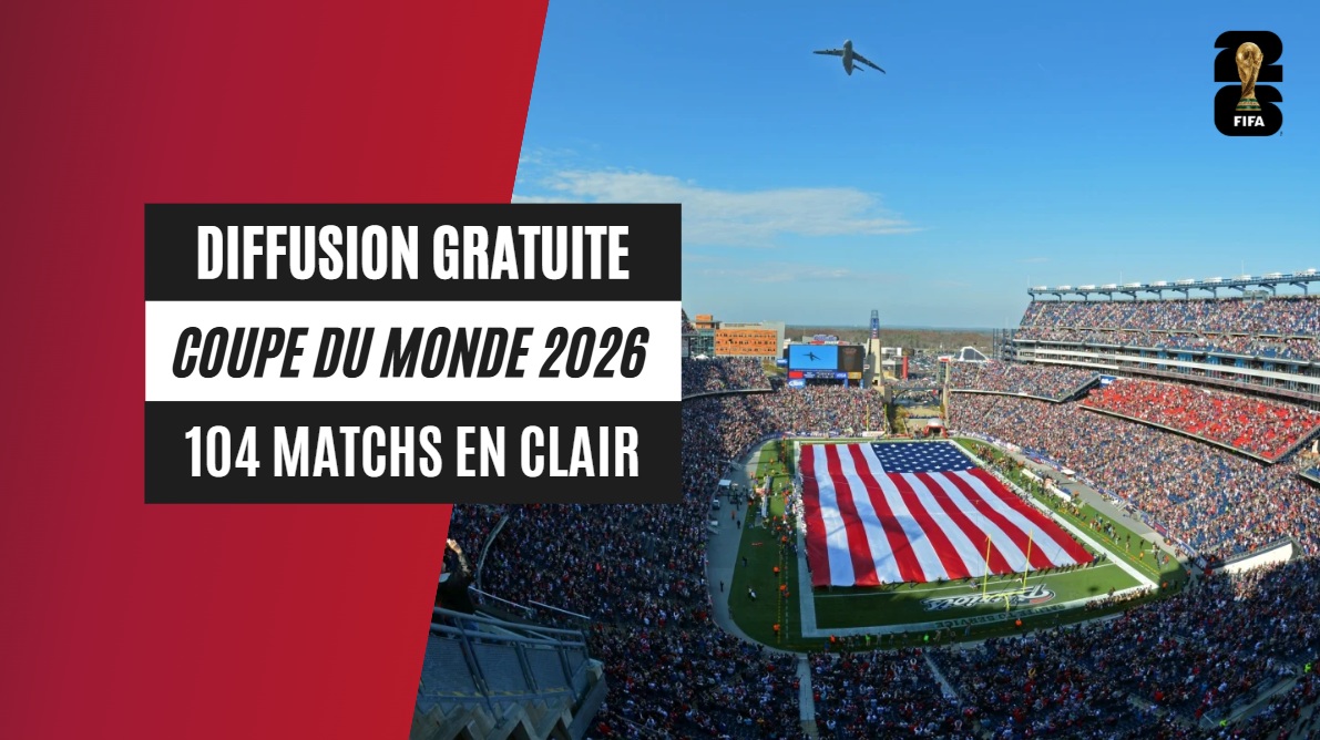 Diffusion gratuite des 104 matchs de Coupe du monde 2026 (chaîne étrangère) Diffusion gratuite des 104 matchs de Coupe du monde 2026 (chaîne étrangère)
